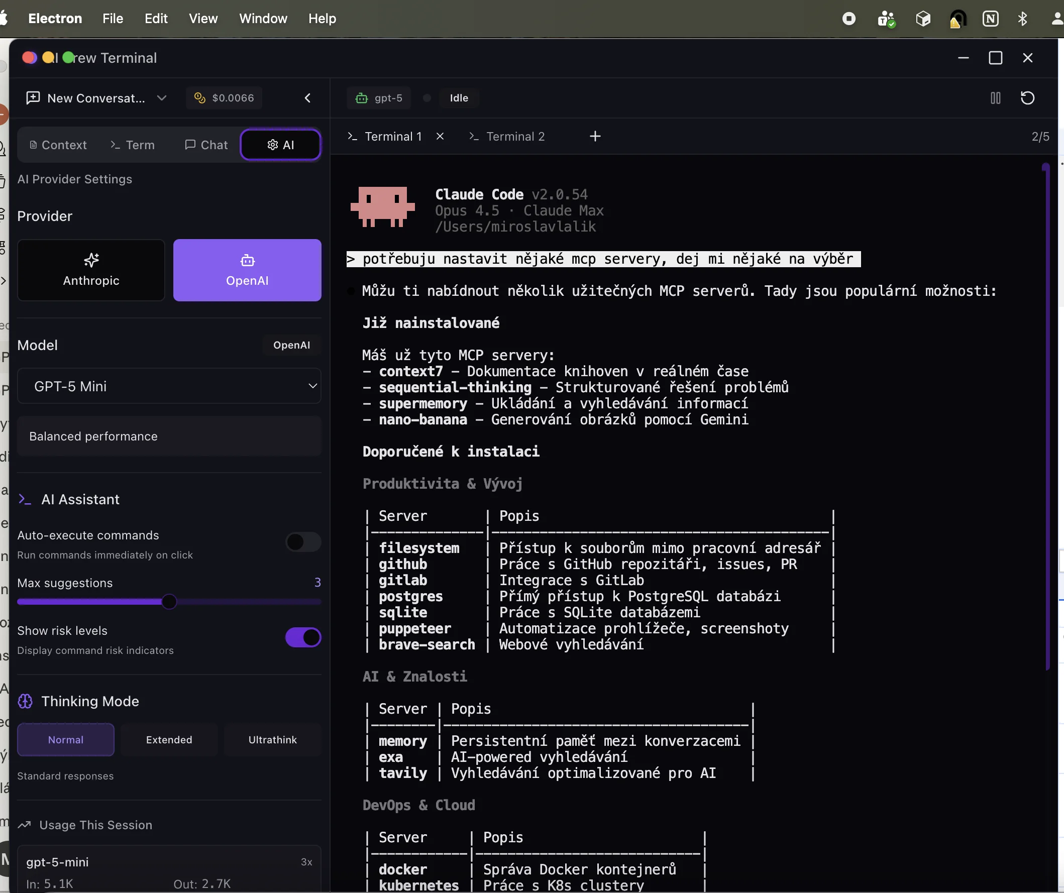 AiCrooo terminal interface showing risk-aware command suggestions